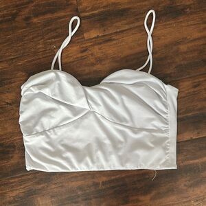 Lovers + Friends White bow Crop Top